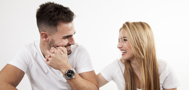 couple laughing